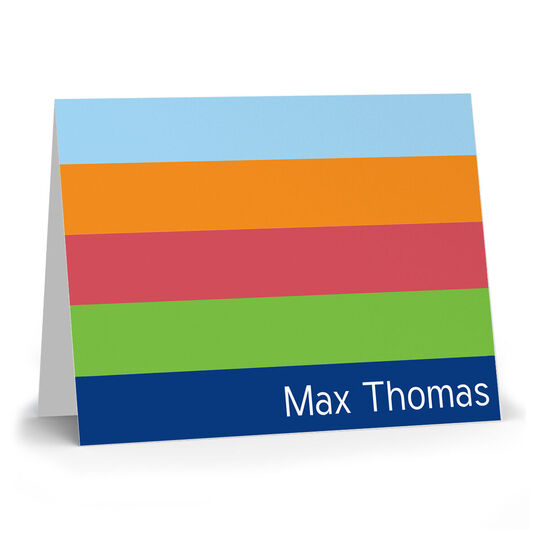 Bright Stripes Folded Note Cards
